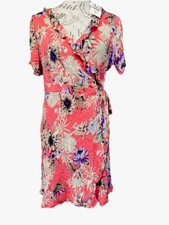 Next 12 Petite NWT Floral Wrap Short Sleeved Dress RP£32