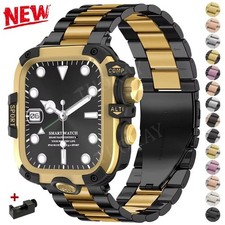 Stainless Steel Band  Case For Apple Watch Ultra 3 11 10 9 8 7 6 SE 44/45/46mm