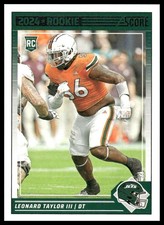 2024 Score #396 Leonard Taylor III RC Rookie New York Jets