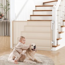 Retractable Baby Gate for Stairs Wide Mesh Pet Gate Indoor Outdoor Safety Gate