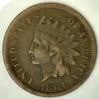 1864 L Indian Head Cent Bronze VF 1c US Coin Circulated Scarce Type Very Fine