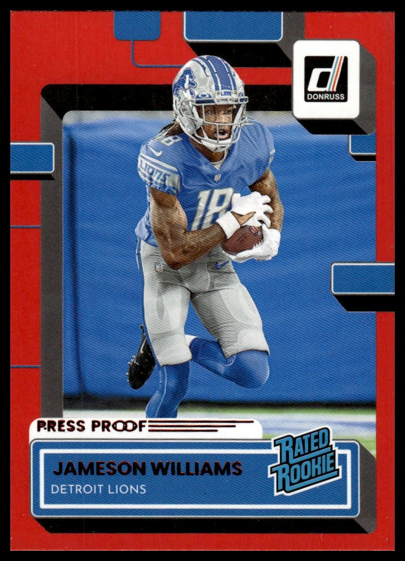 2022 Donruss Jameson Williams #308 Red Press Proof