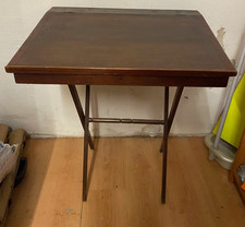 60s TILT AND FOLDING DESK WITH BEECH TRESTLE TABLE