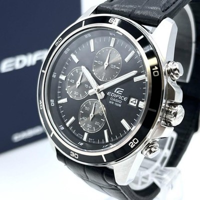 CASIO EDIFICE EFR-526 Chronograph Quartz Watch Men's Black Dial