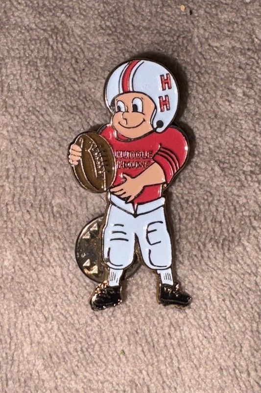 Vintage Huddle House Enamel Pins Lot of 3 - Football Mascot & Logo Bars