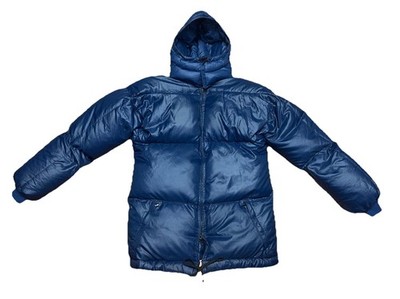 VTG 80s Frostline Men's Navy Blue Down Super Thick Hooded Puffer Ski Jacket Sz L