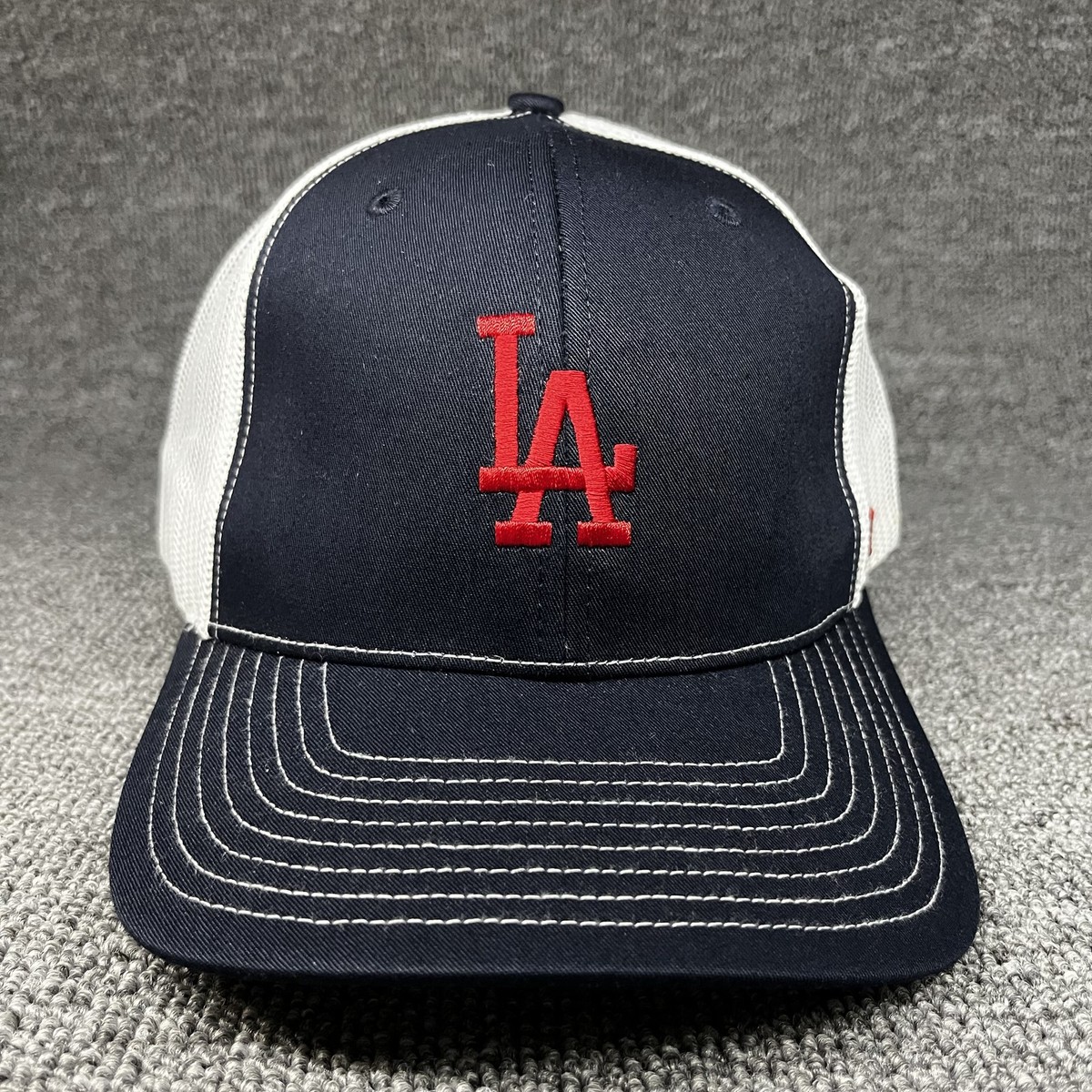 47 Brand Los Angeles Dodgers Trucker Snapback Hat Navy White Mesh LA Cap