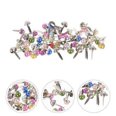 50 Pcs Mini Brads Perlenohrstecker Für Scrapbooking Runde Papierhandwerk