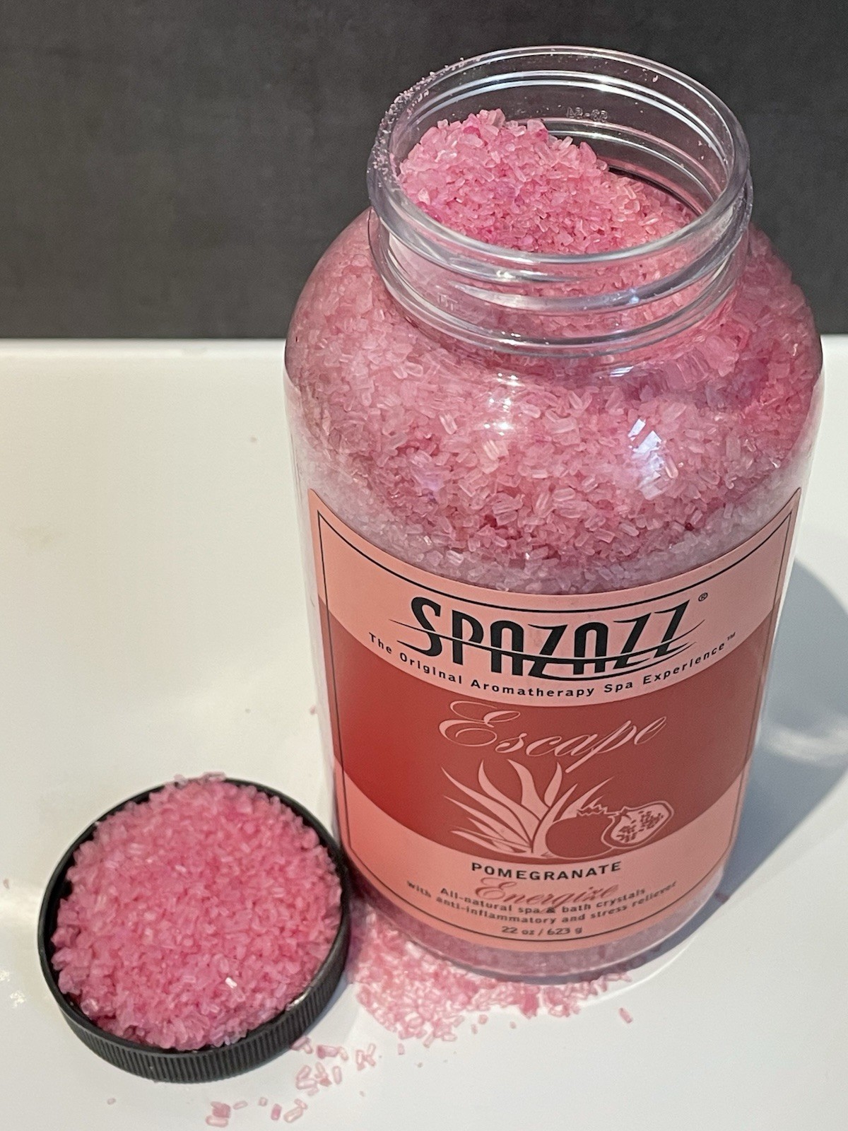 SPAZAZZ ESCAPE POMEGRANATE ENERGISE SPA & HOT TUB FRAGRANCE CRYSTALS 22 oz