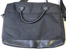 Calvin Klein borsa messenger valigetta porta laptop nera tela bordo pelle