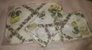 W.C. DESIGNS "Botanical" 4 placemats & 8 napkins 100% cotton NIP
