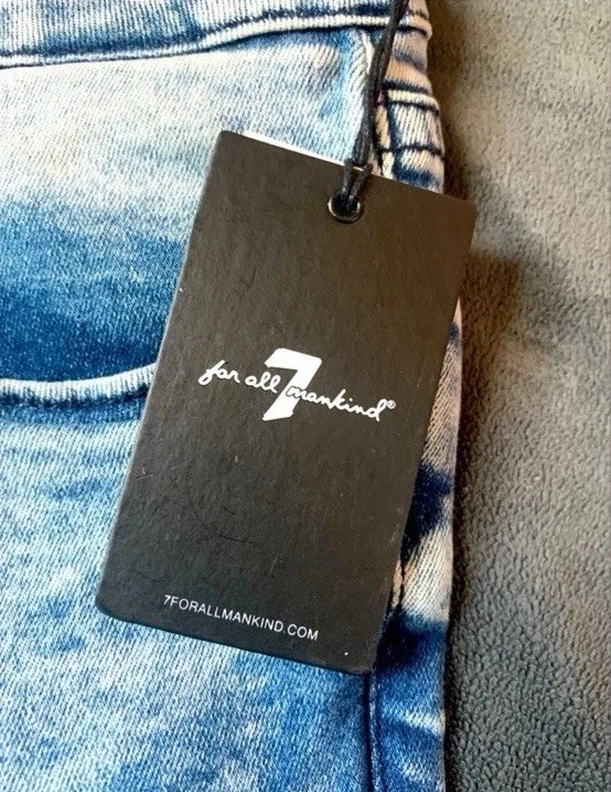 Pantalones de mezclilla ajustados lavados con ácido 7 for All Mankind para niños talla 8 Foto 2 de 4