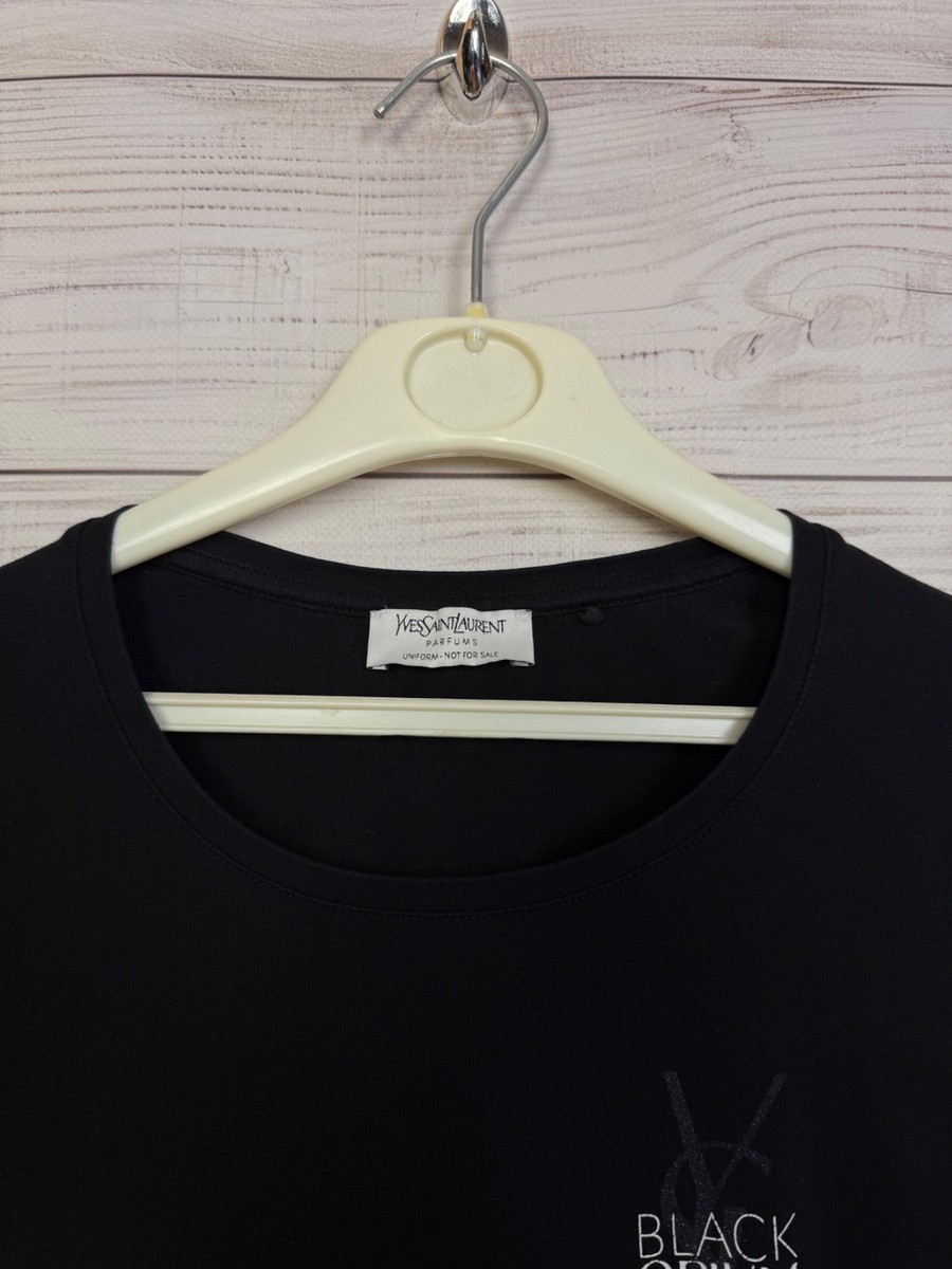 YSL Yves Saint Laurent Black Opium Promo T-Shirt Womens Black Logo