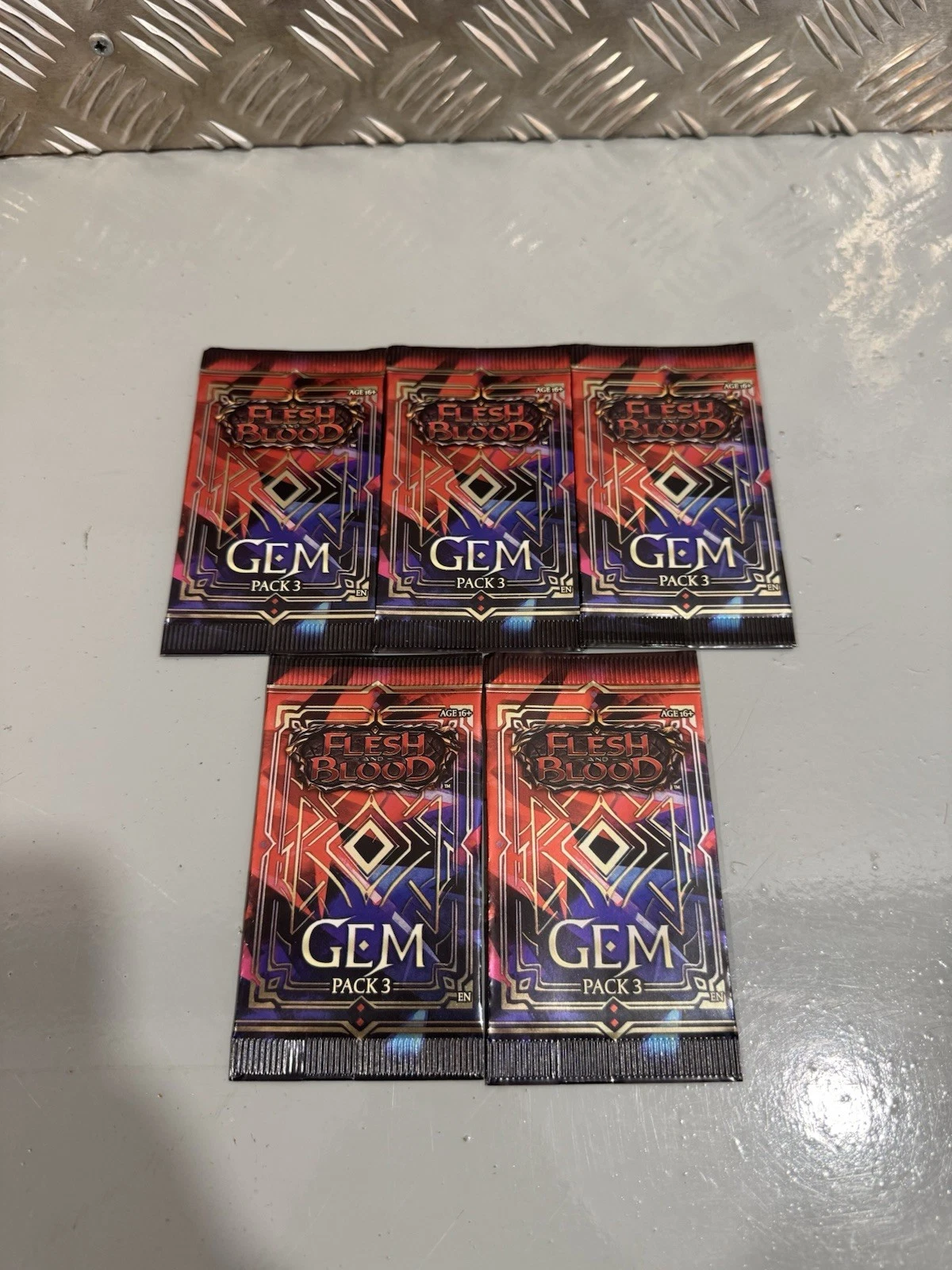 5x Flesh and Blood TCG GEM Pack 3 English Packs Brand New Sealed