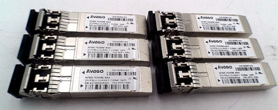 LOT OF 6 Avago SFP+ OPTICAL 10GB SHORTWAVE Transceiver (AFBR-703SMZ-NA3)