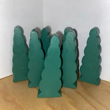 7 Green Wooden Trees for Thomas Train Railroad Tracks Brio Wood