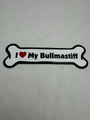 Magnet Dog Bone I Love My Bullmastiff 7'' x 2 1/4  Magnetic Sticker