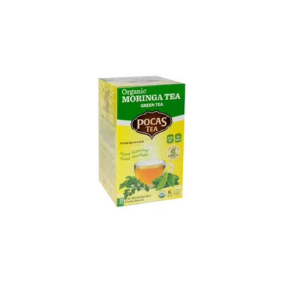 POCAS Tea Organic Moringa Green Tea Bags Natural Herbal Blend Box 20ct