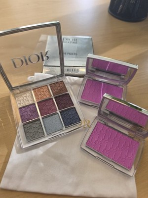 Dior Backstage 3pc Full Size Set Eye Palette + 2 Rosy Glow Pink Blushes