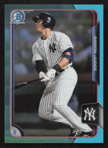 Aaron Judge [Chrome Sky Blue Refractor] #150 2015 Bowman Draft card