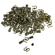 30 Sets S Hook Eye Clasps with Leather Cord End Caps DIY Jewelry Bracelets