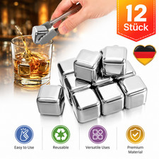Edelstahl-Eiswürfel 12 Stück Silber 304 wie...