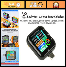 USB Power Tester Voltage Current Meter - Touch Control, Type C, 6A Capacity Test