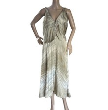 Zara Womens Tan Print Dress Open Back Size Medium NWT
