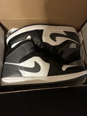 Jordan Air Jordan 1 Mid Men s Basketball Sneakers Black Gray White Lace-Up