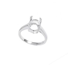 Silver 925 Non Tarnish Ring Oval 10X8 MM Semi Mount Ring Only Setting Ring