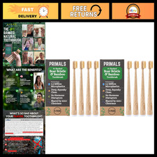 Eco-Friendly Boar Bristle Toothbrush Set 8-Pack - Biodegradable, Quick Dry, Pl