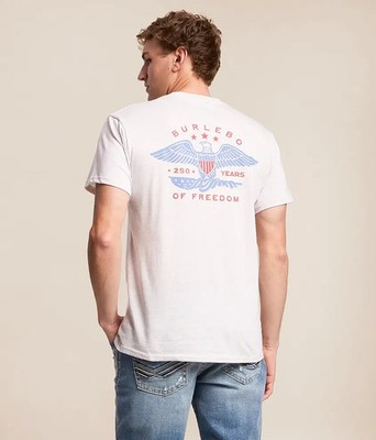 BURLEBO 250 Years of Freedom Patriotic Eagle Graphic Tee