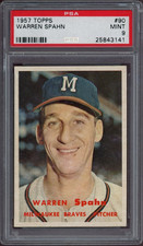 1957 Topps #90 Warren Spahn PSA 9