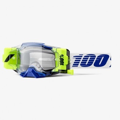 100% Armega MX Brille mit Forecast Roll-Off System (blau/weiß)