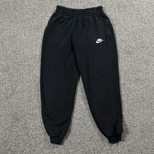 Nike Sweatpants Girls L Black Joggers Club Fleece Drawstring Pockets Gym Workout