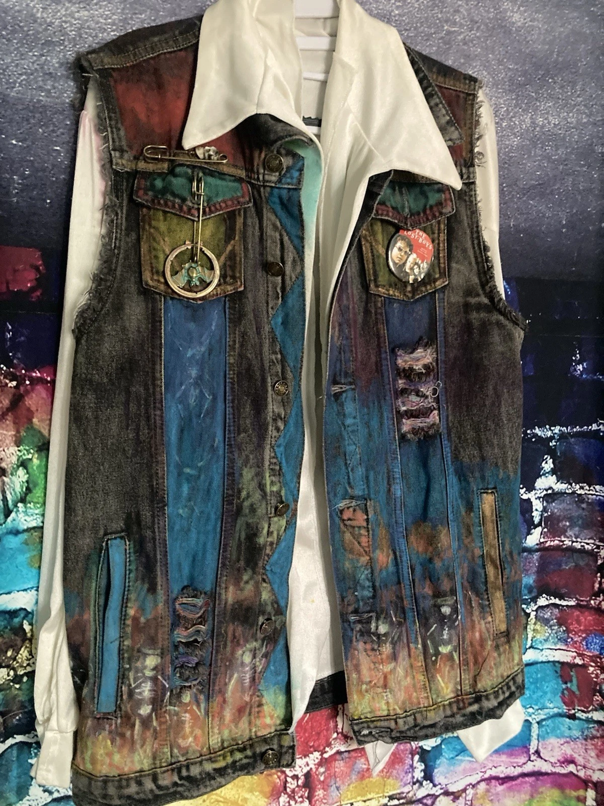 Lost Boys Warriors OOAK Tribute BATTLE VEST Upcycled hand-painted Designer COA image 4