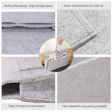 Tasca Da Comodino In Feltro Marrone - Organizer Per Letto E Divano, 82x31 Cm - Foto 11