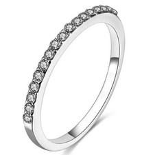 srebrna opaska ślubna z symulowanym diamentem symulowana