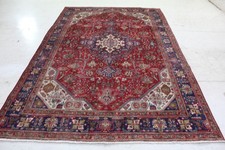 Handmade wool Rug Red 297x197cm Hand Knotted Traditional Oriental Carpet Vintage