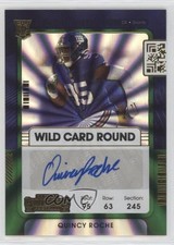2021 Contenders Rookie Ticket Variation Wild Card Round Quincy Roche Auto 3ff. rookie card picture