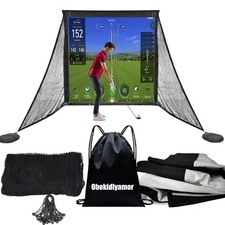 Golf Simulator Impact Screens+ Shake Netting Net One Frame- Sim Ball Simulato...