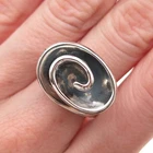 Ross Simons 925 Sterling Silver Vintage Modernist Spiral Oxidized Ring Size 9
