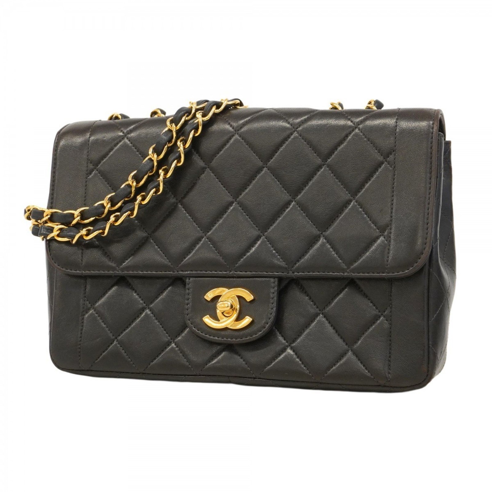 Chanel Shoulder Bag Matelasse W Chain Lambskin Black Women's GZl1ahhp-image