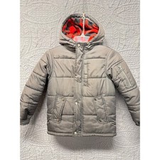 OshKosh B'gosh Kids Gray Plaid Lined Puffer Winter Jacket Size 7