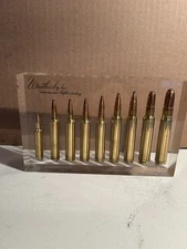 Weatherby 9 Bullet Cartridge Lucite Block Display