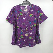 Disney Nightmare Before Christmas Scrub Top Purple Jack Skellington Women 2XL