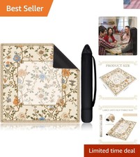 Floral Chinoiserie Mahjong Table Cover with Bag - 31.5" Anti-Slip and Durable