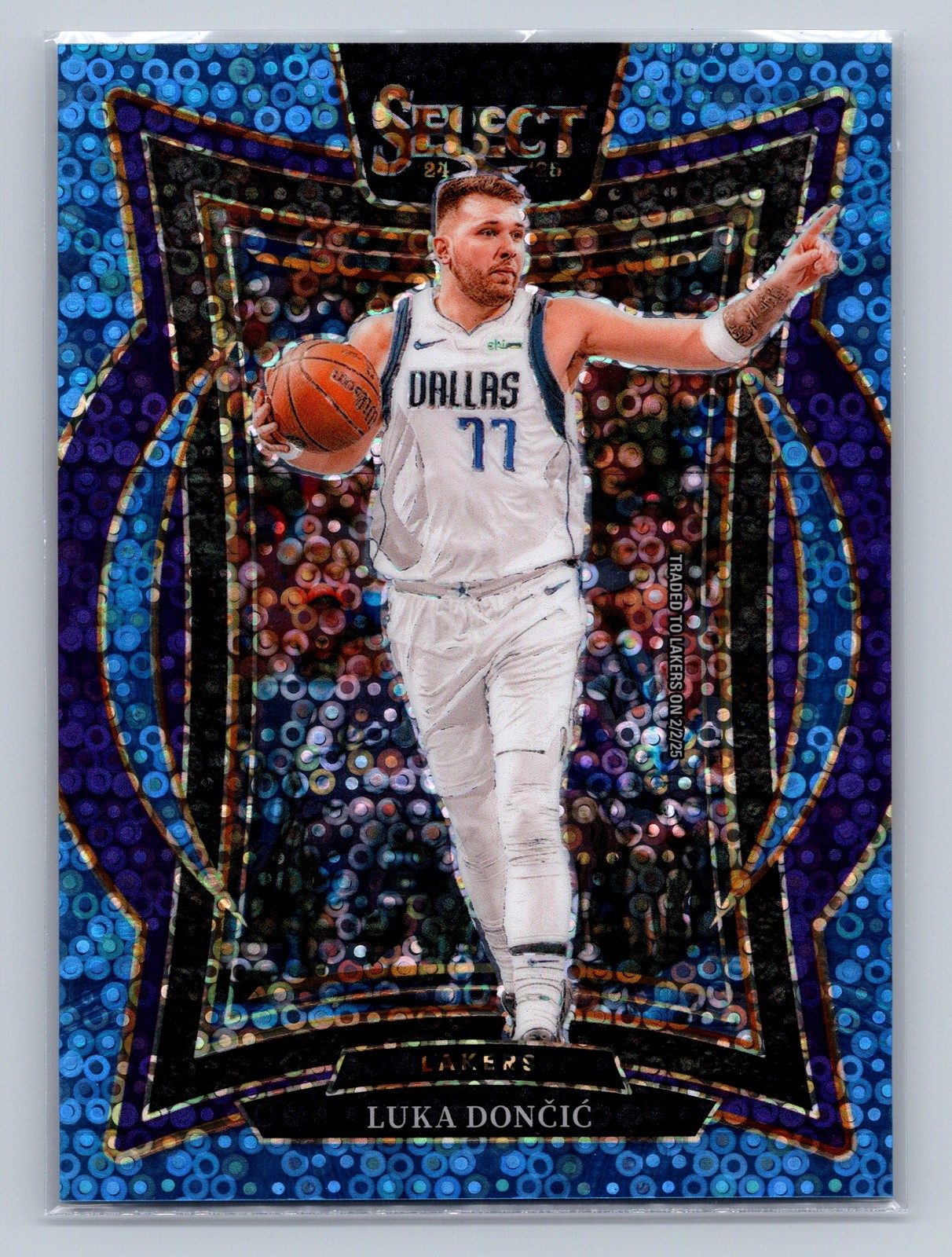 2024-25 Panini Select #56 Luka Doncic Light Blue Disco Prizm #/99
