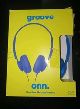 Groove onn. Wired On-Ear Headphones Blue 3.5mm jack cord 4ft OPEN BOX