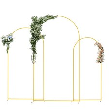 Gold Metal Arch Backdrop Stand Set 6FT/5FT/4FT - Versatile Wedding Arch Fra...